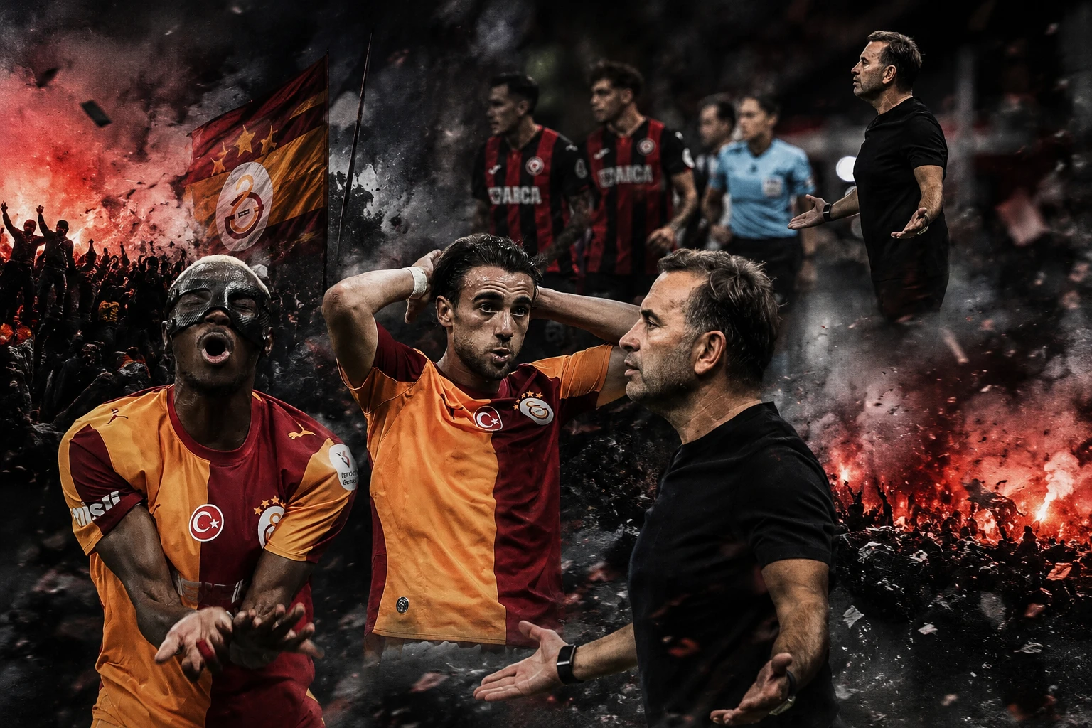 Galatasaray Süper Lig'in ilk maçında takıldı ortalık karıştı!